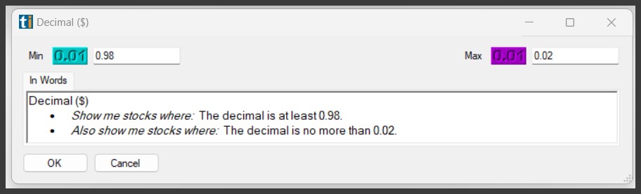 Configuring the Decimal Filter