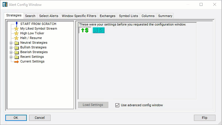 Configuring the Volatility in $ Filter